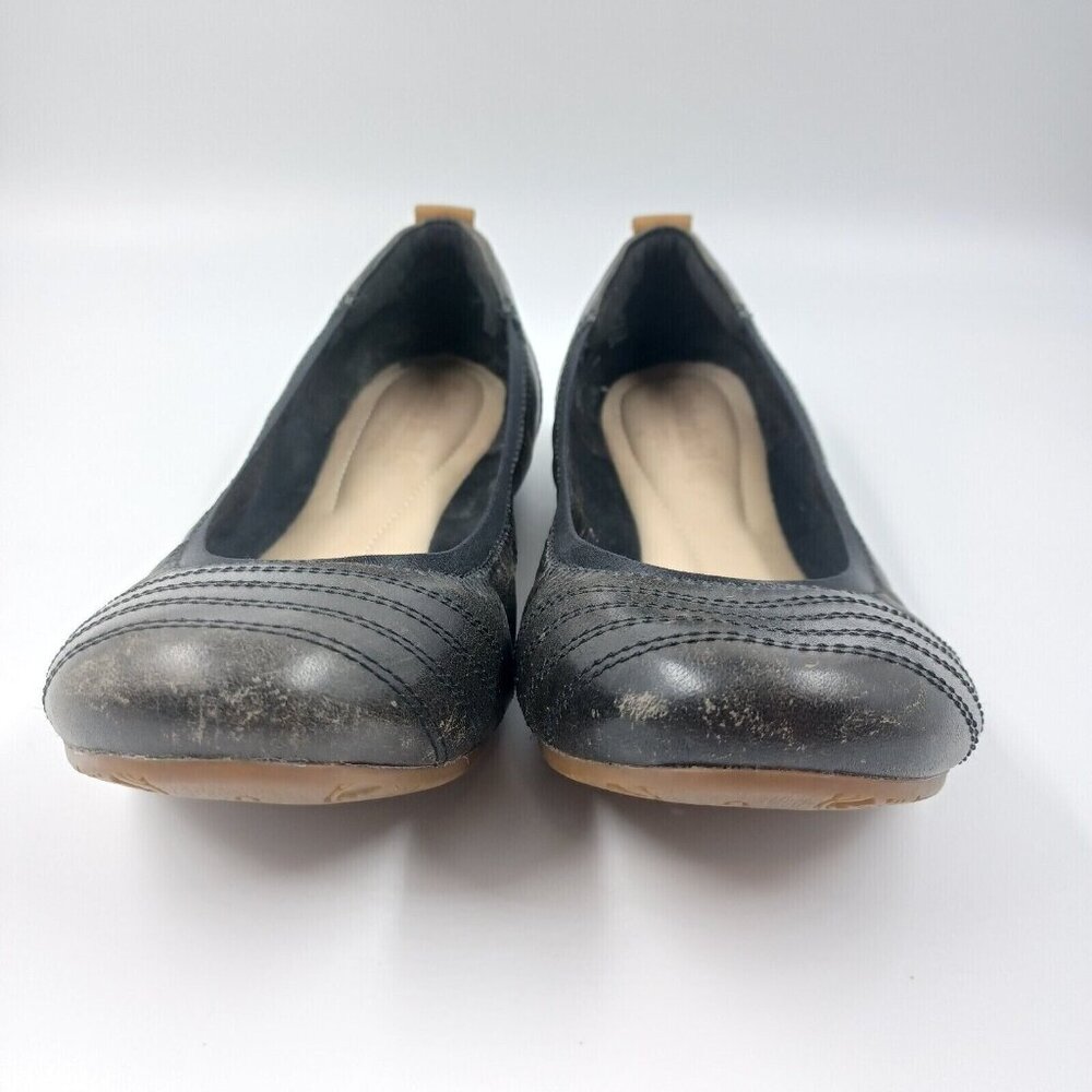 Timberland Women's Shoe Black Sz 8 Leather Earthkeepers Rubber Sole Ballet Flats - Picture 4 of 9